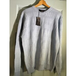 Giorgiolini‎ Textured Wool Blend Patterned Sweater Men's XL NWT Lt. Blue.